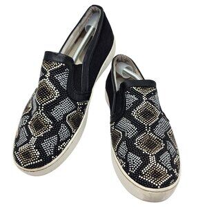 Michael Kors Womens Slip-On Sneakers With Rhinestone Snake Print Size 9.5M